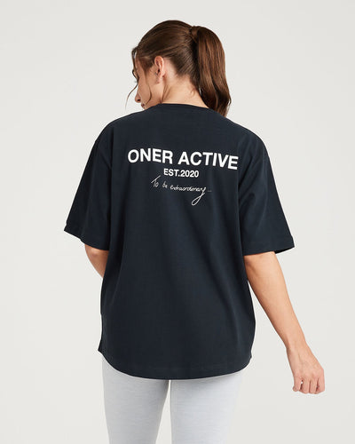 Classic Oversized Short Sleeve Tee | Black