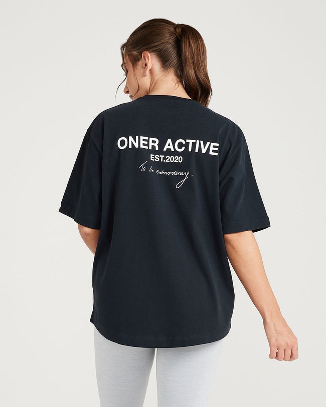Classic Oversized Short Sleeve Tee | Black