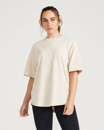 Classic Oversized Short Sleeve Tee | Sand