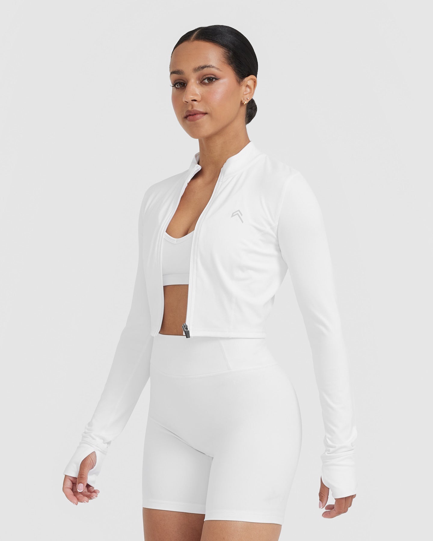 White Crop Jacket Women's - Long Sleeve | Oner Active US