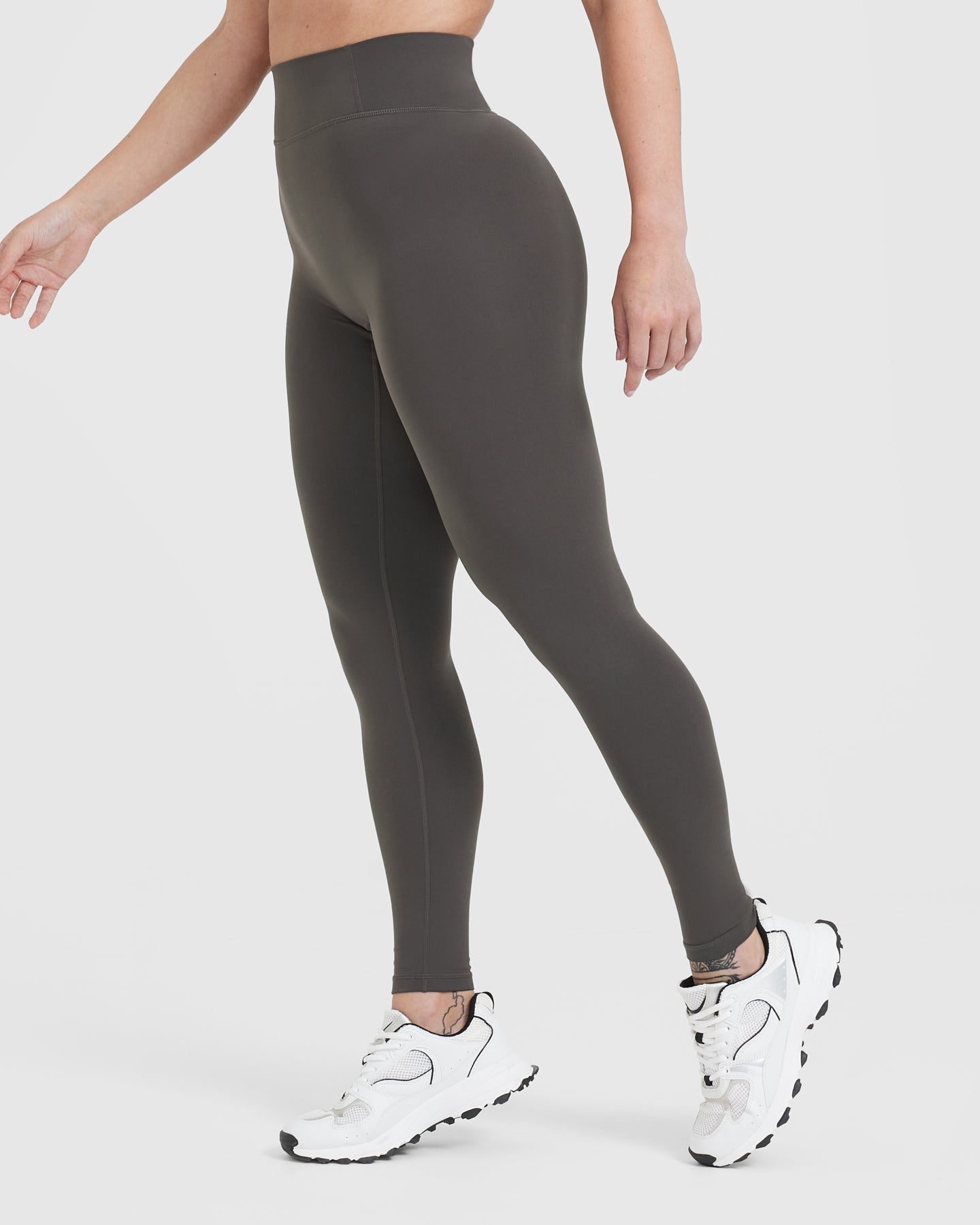 Women's high waisted sports leggings - Deep Taupe