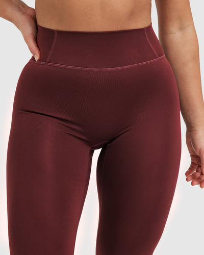 Wine Solid Leggings - Selling Fast at