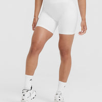 Timeless High Waisted Shorts 6" | White