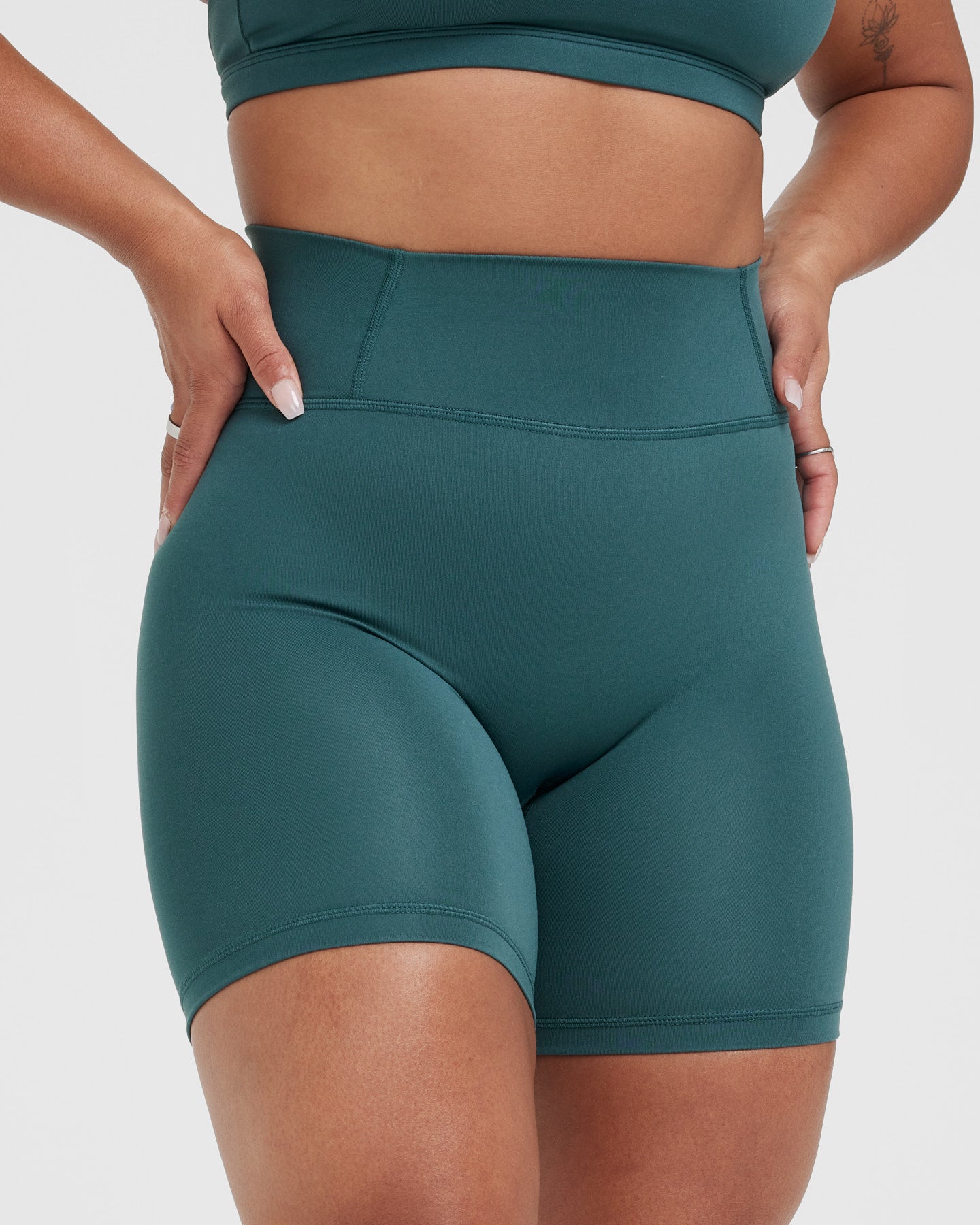 Teal high waisted shorts clearance
