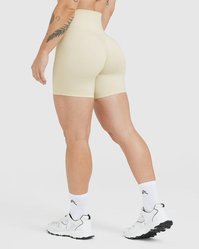 High Waisted Gym Shorts - Women's - Vanilla