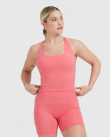 Timeless Square Neck Mid Tank Top | Amplify Pink