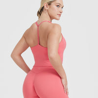 Timeless Square Neck Mid Tank Top | Amplify Pink