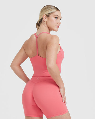 Timeless Square Neck Mid Tank Top | Amplify Pink