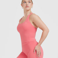 Timeless Square Neck Mid Tank Top | Amplify Pink