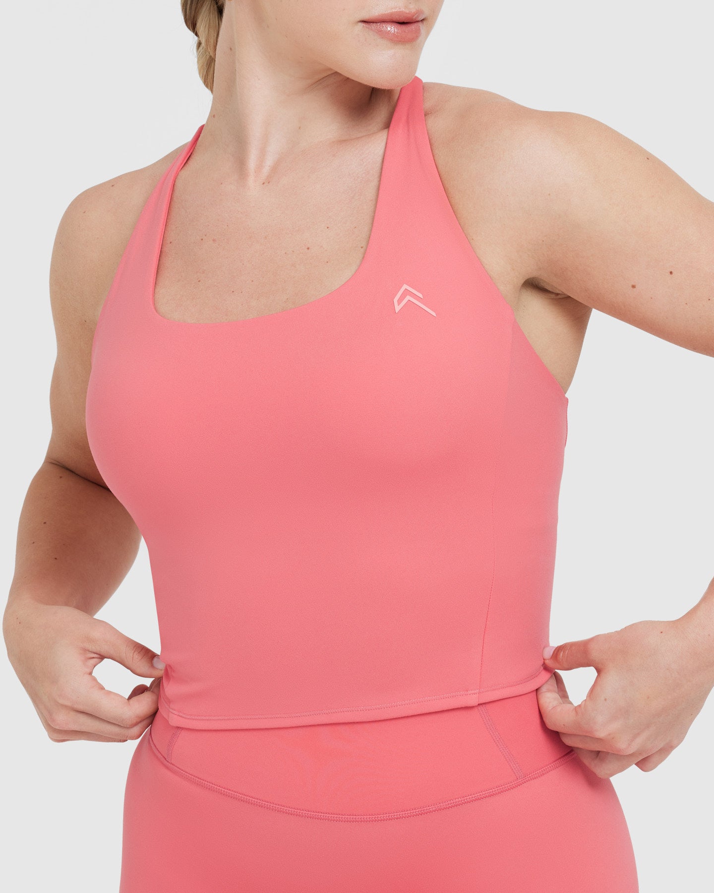 Timeless Square Neck Mid Tank Top | Amplify Pink