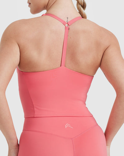 Timeless Square Neck Mid Tank Top | Amplify Pink