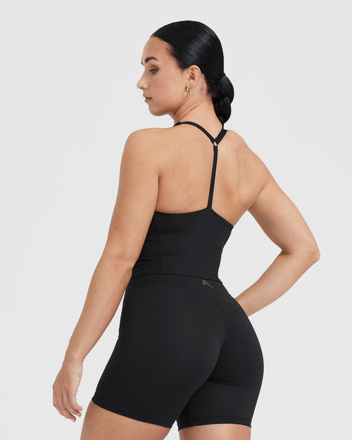 Timeless Square Neck Mid Tank Top | Black