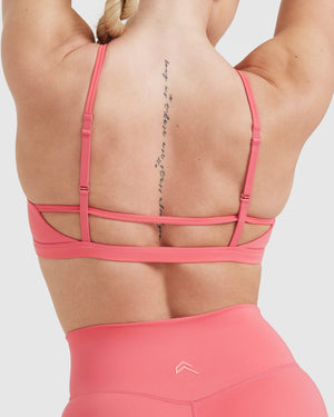 Fabletics Womens Hot Pink Sports Bra Strap Strappy Bralette XS (see  Description)