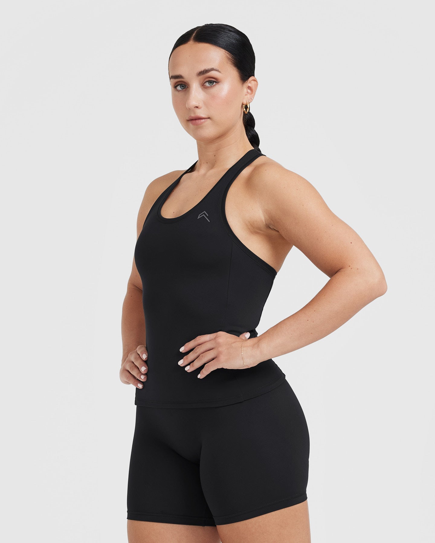 Women's Black Sports Vest Round Neckline Oner Active US