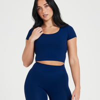 Timeless Crop Short Sleeve Tee | Midnight