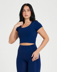 Timeless Crop Short Sleeve Tee | Midnight