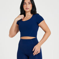 Timeless Crop Short Sleeve Tee | Midnight