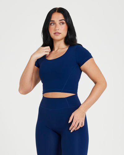 Timeless Crop Short Sleeve Tee | Midnight