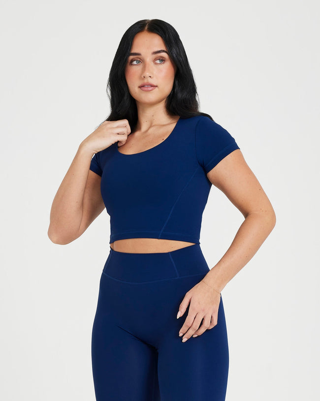 Timeless Crop Short Sleeve Tee | Midnight