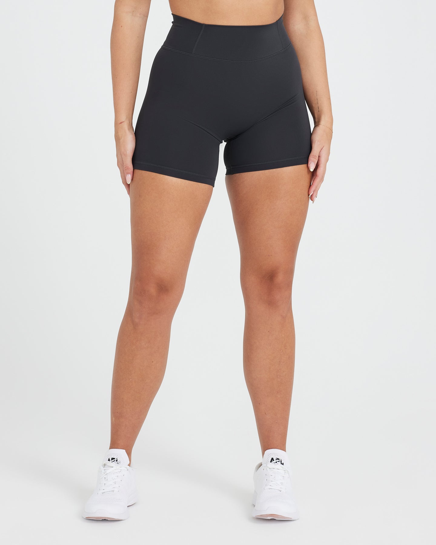 Grey Sport Shorts for Women - Mid Waist - Coal | Oner Active US