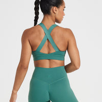 Timeless Wide Strap Sports Bra | Mineral Green