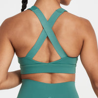 Timeless Wide Strap Sports Bra | Mineral Green