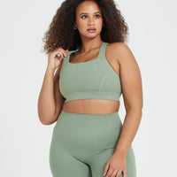 Timeless Wide Strap Sports Bra | Sage