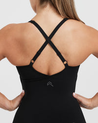 Unified V-Neck Cross Back Vest | Black
