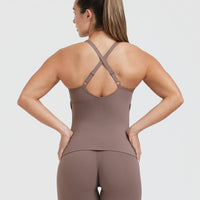 Unified V-Neck Cross Back Vest | Cool Brown