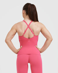 Unified V-Neck Cross Back Vest | Velvet Pink