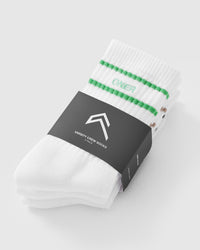 Varsity Crew Socks 3 Pack | White/Jade/Sandstone/Black