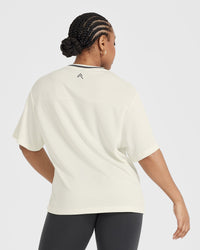 Varsity V-Neck Short Sleeve T-shirt | Off White