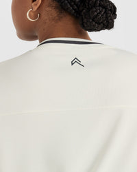 Varsity V-Neck Short Sleeve T-shirt | Off White